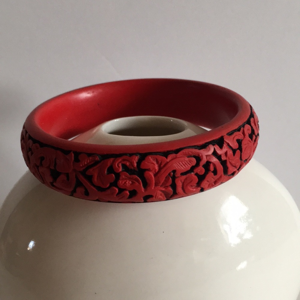 Carved red bracelet